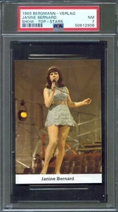 1969 Bergmann Top Stars Card JANINE BERNARD German Singer PSA 7 - Picture 1 of 2
