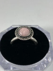 Genuine Pandora Silver Pink Opal & Marcasite Ring #190617POP Size 9 SHIPS FREE - Picture 1 of 7