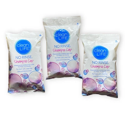 CleanLife (Lote de 3) Champú y Tapa Acondicionadora Sin Enjuague, Sin Látex y Alcohol Foto 1 de 2