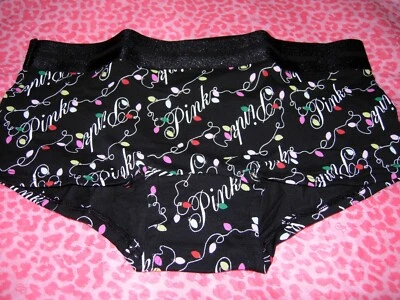 Victoria's Secret ROSA Luces de Navidad Shortie BoyShort Retro XS S M L XL NUEVO CON ETIQUETAS Foto 1 de 4