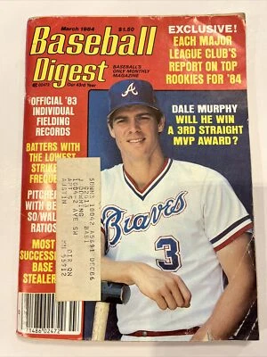 Baseball Digest Magazine March 1984 Atlanta Braves, Dale Murphy (B6) - Image 1 of 2