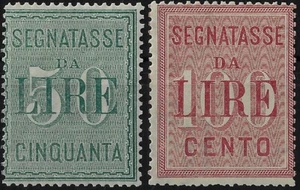 1884 Italia Regno Segnatasse verde e rosa MNH Nuovo - Imagen 1 de 1