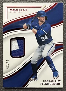 2023 IMMACULATE BASEBALL ~ TYLER GENTRY ~ RED #/25 ~ PATCH ~ KANSAS CITY ROYALS - Picture 1 of 2