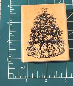 Penny Sellos de Goma Negro Árbol de Navidad Juguetes Tren Usado en Excelente Condición Peine - SHip B9 - Imagen 1 de 6