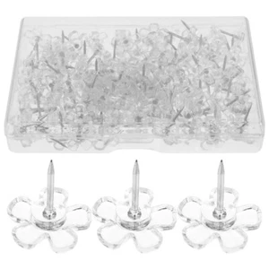 100Pcs Clear Whiteboard Tacks Clear Pushpins Thumb Tacks Bulletin Thumbtacks - Picture 1 of 12