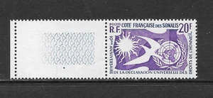 SOMALI COAST SCOTT 274 MLH VF - 1958 20fr BRT PUR & DK BLUE - HUMAN RIGHTS ISSUE - Picture 1 of 2