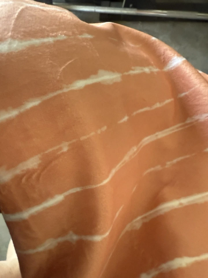 Tela Minky a rayas de salmón. 4 yardas Foto 1 de 3