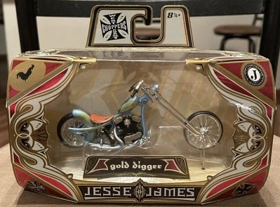 2005 West Coast Choppers Jesse James Gold Digger light blue with gold flames - Image 1 of 3