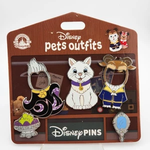 2024 Disney Parks Pets Outfits Magnetic Marie Cat Pin Set Maleficent & Beast - Picture 1 of 1