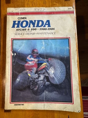 Libro de taller Clymer manual de reparación de servicio Honda ATC 185 y 200 1980-1986 Foto 1 de 3