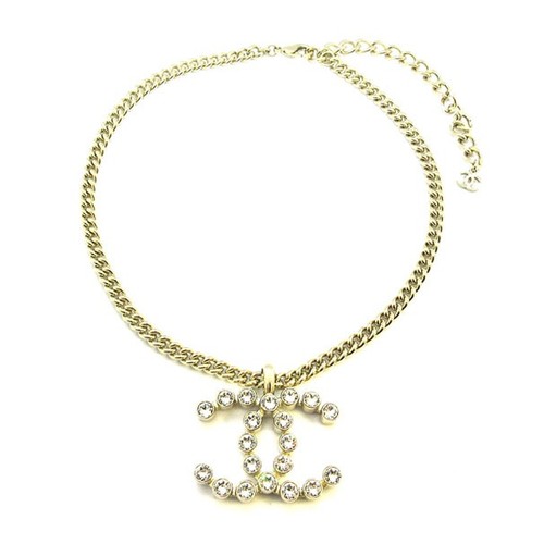 Collana CHANEL Marchio Cc Girocollo Grande Oro Strass