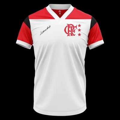 Camisa clásica retro autografiada de Leandro Flamengo 1981 visitante con certificado de autenticidad Foto 1 de 4