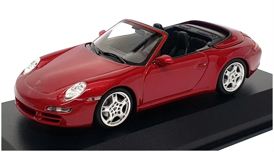 Maxichamps 1/43 Scale 940 063031 - Porsche 911 Carrera S Cabrio - Met Red - Image 1 of 4