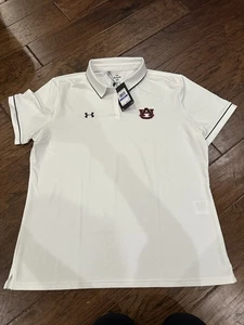 Neu mit Etikett Under Armour Auburn Tigers XL weißes Performance-Poloshirt für Damen Fußball - Bild 1 von 8