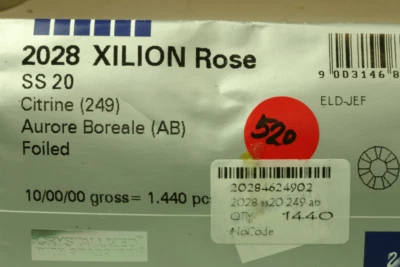 20284624902 Swarovski precintado 1440 unidades 2028 ss20 citrino (249) ab Foto 1 de 2