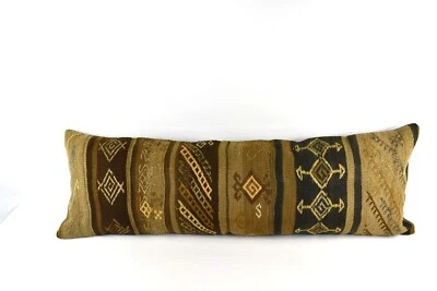 Extra Large Kilim Pillow Cover 16x48 Handmade Ethnic Boho Oriental Lumbar 4015 - Image 1 of 3