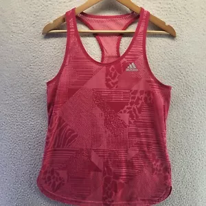 Adidas Climalite Racerback Tank Top Womens Small Pink Stretch Pullover Logo - Picture 1 of 18