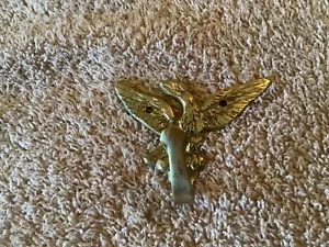 Vintage Rustic BRASS EAGLE Spread Wings Coat Hooks Patriotic Decor Japan - Picture 1 of 3