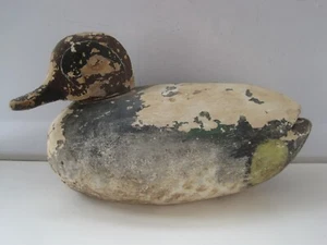 Vintage / Antique Wooden Polychrome Painted Decoy Duck - Picture 1 of 6