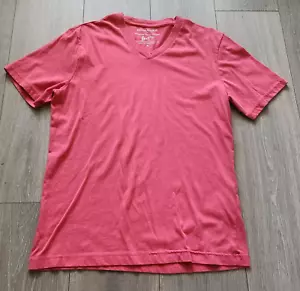 Banana Republic T Shirt Women's M Coral Salmon Red V Neck - Picture 1 of 11