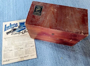 HISTORISCHer: "L U K R A -Tausendfach" Stempel in Original Holzbox mit Prospekt - Bild 1 von 16