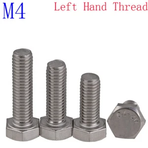 M4 - 0.7 Left Hand Thread Hex Head Set Screws A2 304 Stainless Steel Bolts - Picture 1 of 3