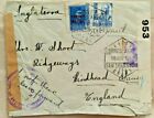 SPAIN 1940 COVER TO ENGLAND WITH UNUSUAL FALANGE ARROWS POSTMARK & PC 66 CENSOR