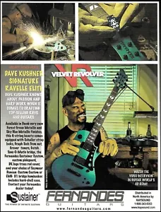 Dave Kushner (Velvet Revolver) Signature Fernandes Ravelle Elite guitar ad print - Picture 1 of 3