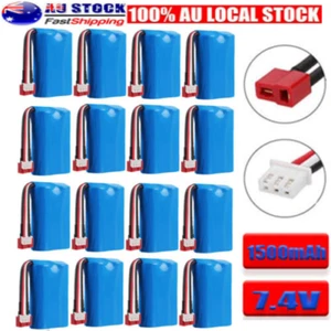 1500mAh 7.4V T Plug Lipo Battery for WLtoys 4WD RC Car 12401 12402 12403 12404 - Picture 1 of 12