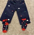 Janie And Jack Christmas Corduroys Size 3-6 Months With Santa Hats