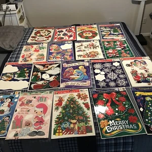 18 Blatt Vintage Weihnachten Fensterklammern Santa Spiritual Precious Moments + - Bild 1 von 14