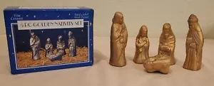 Vintage • 5-teiliges Mini Golden Krippe Set • Handgefertigt/bemalt feine Keramik • Top! - Bild 1 von 2