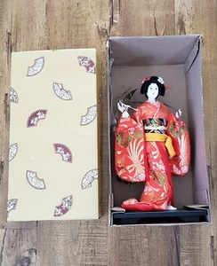 Muñeca Coleccionable Oyama Japonesa De Colección Vestido Kimono Tradicional Base Madera Japón - Imagen 1 de 7