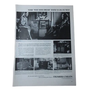 Radioconsola Stromberg-Carlson 1945 - anuncio impreso vintage - Imagen 1 de 3