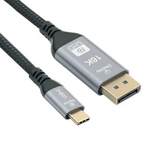 CY USB4 16K 8K Type C USB-C Source to DisplayPort DP Displays Male HDTV Cable 2m - Picture 1 of 10