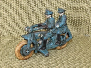 XONEX made Harley-Davidson Blue Cast Iron Tandem Police Motorcycle Replica - Picture 1 of 8