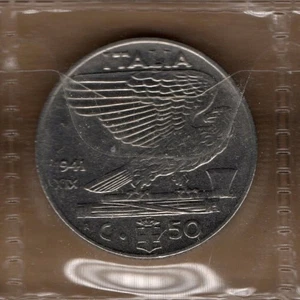 A555: Moneta Coin Regno d'Italia - Vittorio E III: 50 Cent Impero 1941 XIX - Picture 1 of 1