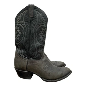 Botas vaqueras vaqueras de cuero para hombre Tony Lama de colección talla 9 grises negras suroeste - Imagen 1 de 13