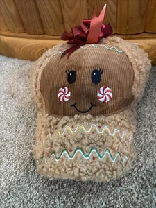 Holiday Time Sherpa Fleece Gingerbread Adult Adjustable Cap Unisex NEW - Picture 1 of 3