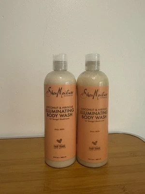 Jabón corporal iluminador de coco e hibisco Shea Moisture 13 fl. oz paquete de 2 nuevos Foto 1 de 2