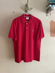 Polo uomo LACOSTE slim fit rosa magenta piqué cotone, taglia L-XL, Fr 5 - Foto 1 di 9