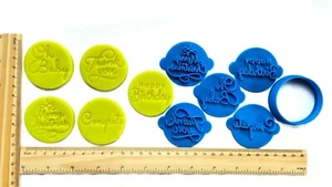 Mini Cookie Cupcake Stamp Happy Birthday Thank You Oh Baby Merry Xmas Congrats - Picture 1 of 10
