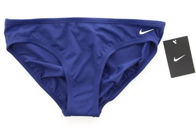 Parte inferior de traje de baño de bikini Nike, parte inferior de natación de tiro bajo para mujer TESS0165, azul marino Foto 1 de 4