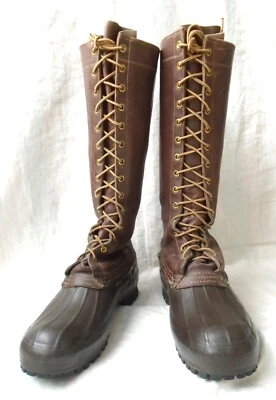 Botas de caza de colección años 60 70 LL Bean para hombre 8M largas 16" forradas en piel de oveja Foto 1 de 4