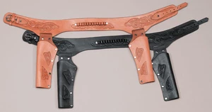 ESTUCHE PISTOLA DOBLE FUNDA ESTILO VAQUERO OCCIDENTAL Negro Marrón Cuero Niños s m l - Imagen 1 de 1