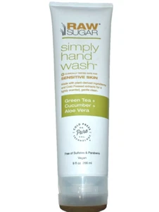 Raw Sugar Simply Hand Wash Green Tea Cucumber Aloe Paraben Free 9 fl oz NEW - Picture 1 of 6