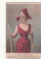 P Lorillard & Co Sweet Plug Tobacco Jersey City MLLE DECROZA Vict Card c1880s