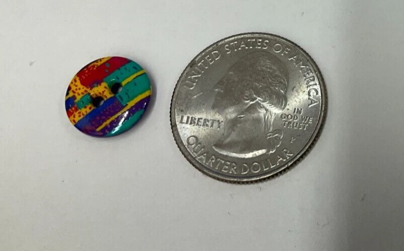 BOTONES DE ENELDO #211253 - MULTICOLOR - REDONDOS - 2 AGUJEROS - 13mm - JUEGO DE 6 BOTONES Foto 1 de 1