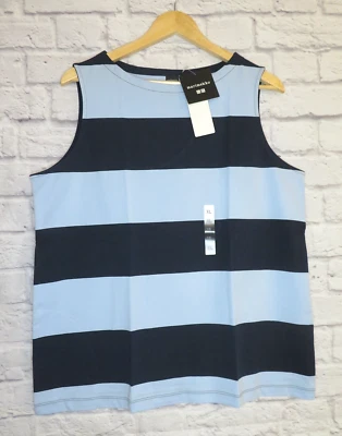 Camiseta Marimekko x Uniqlo Mujer Gráfica Sin Mangas Rayas Azul L XL NUEVA CON ETIQUETAS Foto 1 de 4