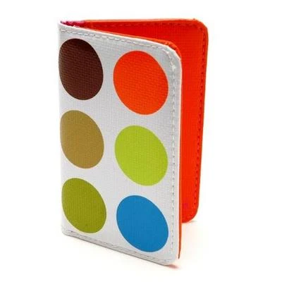 Elegante Portatarjetas e Identificación en Lona Recubierta Resistente en Diseño MultiDot Blanco Foto 1 de 2